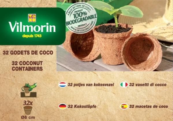 Accessoires pour semer - Godet Coco Rond - 6 cm (x32) - PACKAGING_RECTO